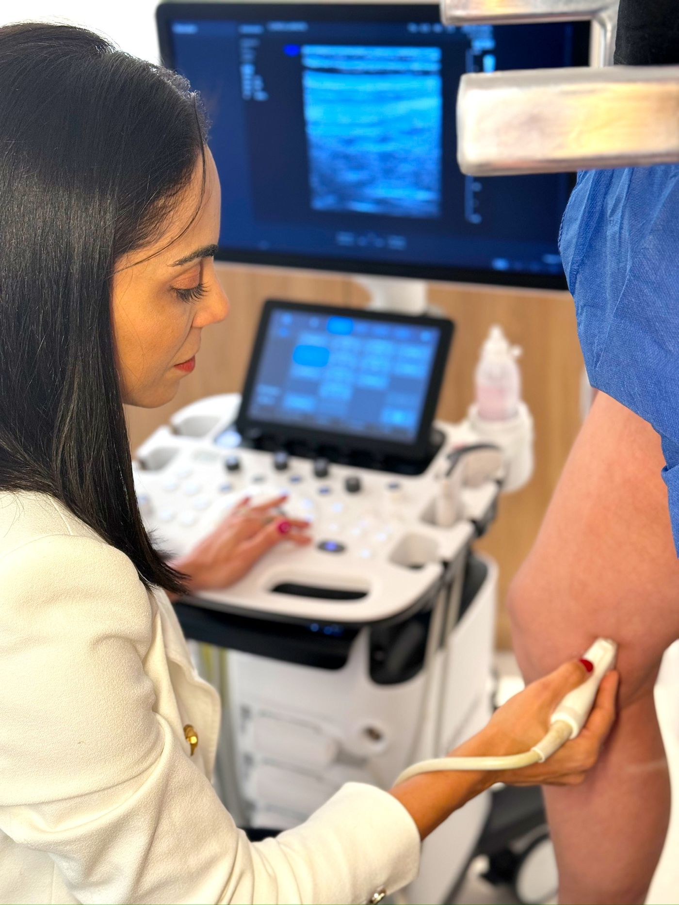 Exame de Doppler vascular na perna